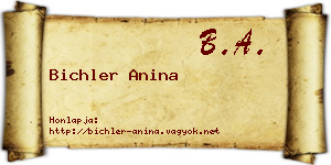 Bichler Anina névjegykártya